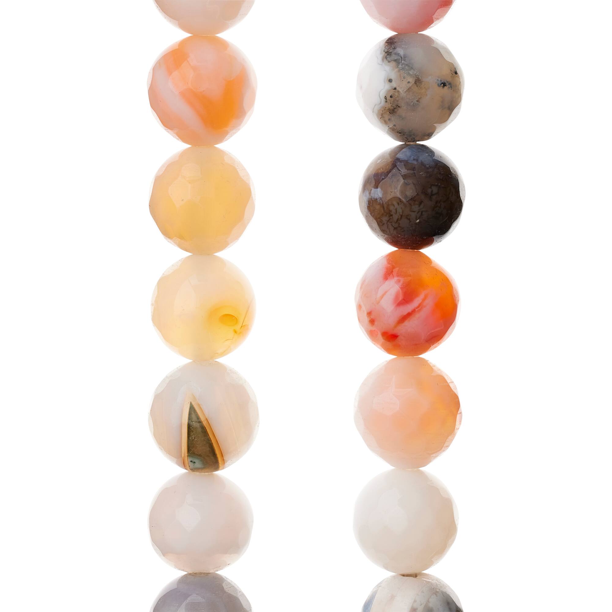 Fire Agate Faceted Round Beads, 10mm by Bead Landing™